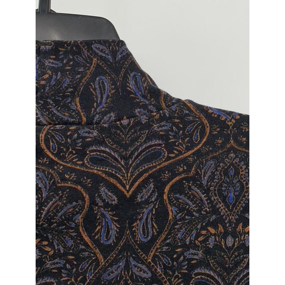 CROFT & BARROW Women's Black Paisley Printed Long Sleeve Mock-Neck Top SZ XXL - Picture 7 of 9
